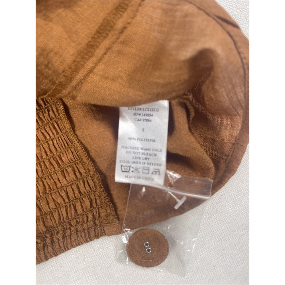 Sage The Label Ruffled Off The Shoulder Button Front Crop Top - Picture 8 of 10